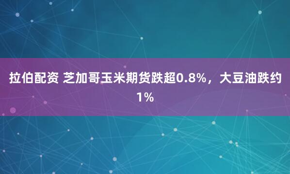 拉伯配资 芝加哥玉米期货跌超0.8%，大豆油跌约1%